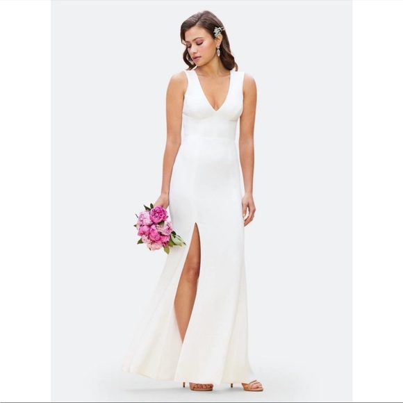 Dress the Population Sandra Gown dress maxi white wedding size medium - Picture 3 of 12